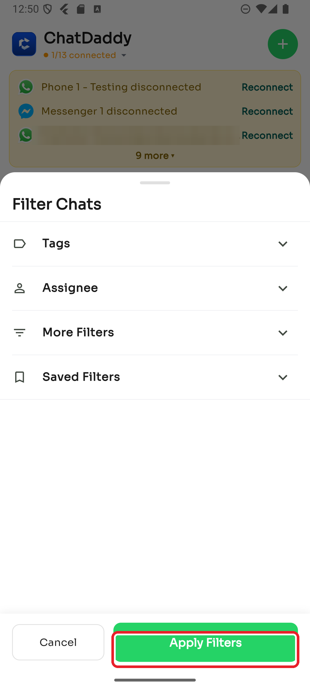 Apply advanced filters
