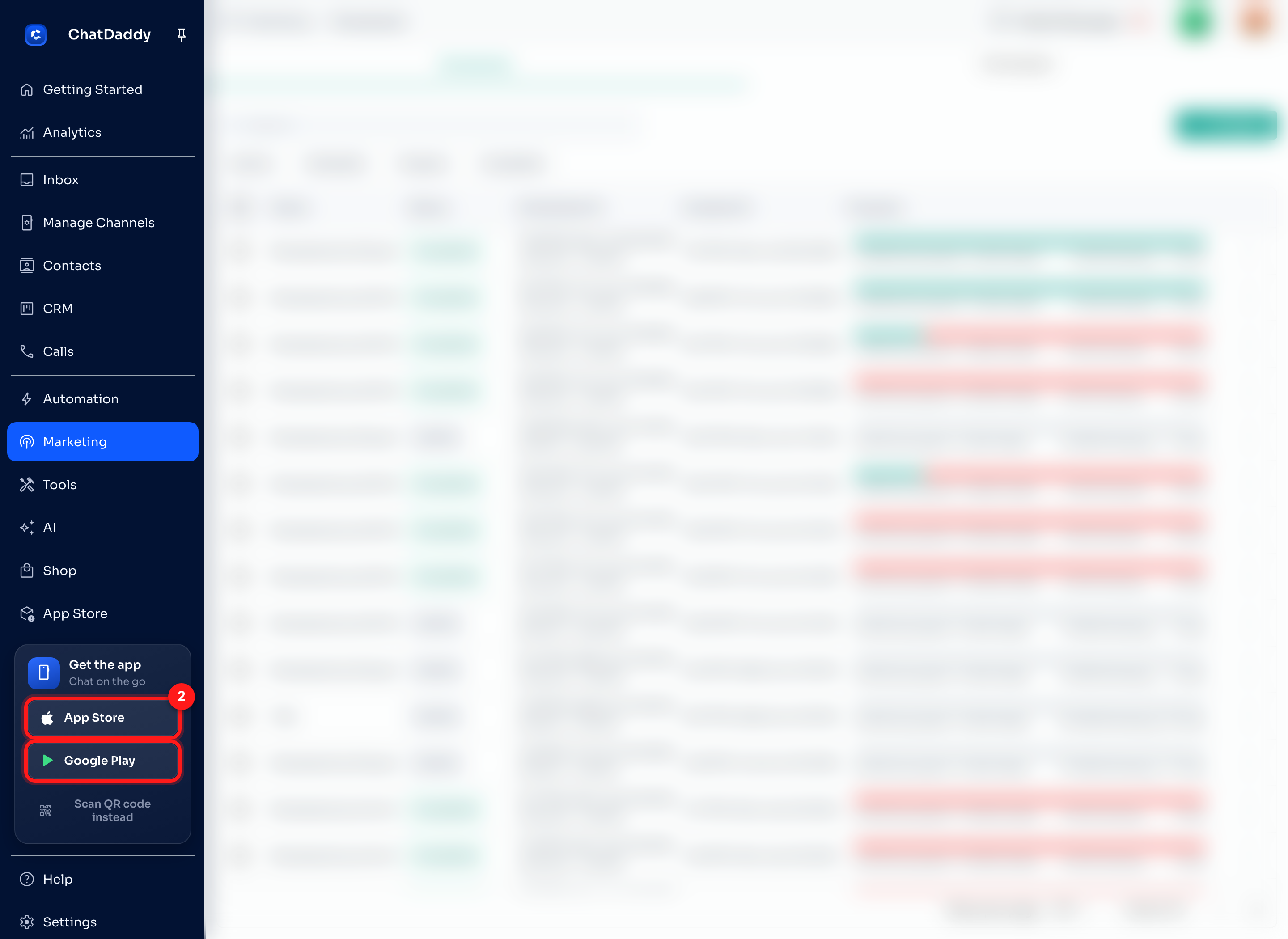 Step 2 - App store links