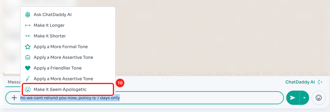 10 — Choosing "Make it Seem Apologetic".