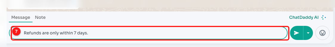 7 — The same draft, cut down to a single short sentence.