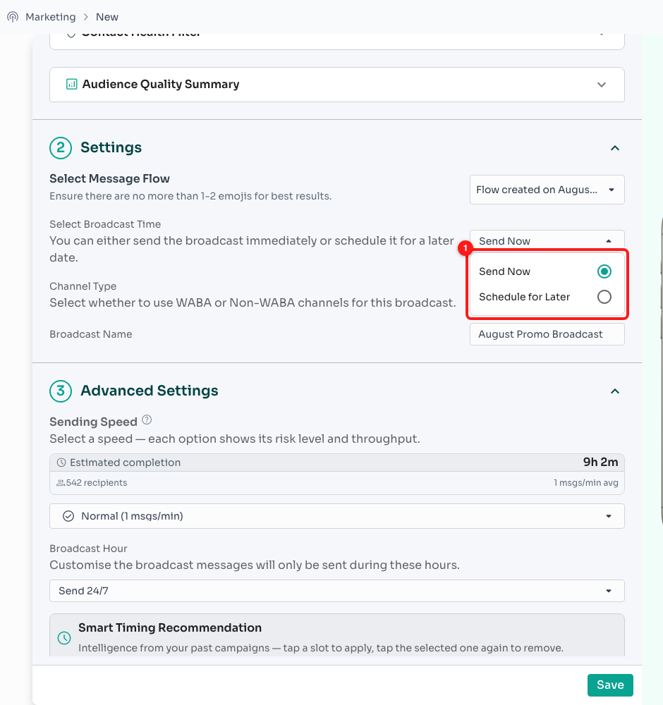 Step 9 — Send Now or Schedule for Later (1).
