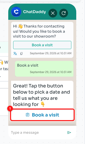 The form message and the button that opens the form (1).