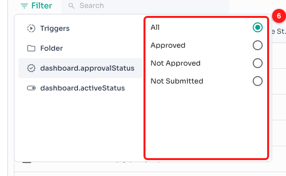 Step 6 — All, Approved, Not Approved and Not Submitted (6).