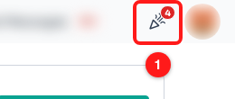 Step 1 — the What's New icon with its unread count (1). The count here says four updates are waiting.