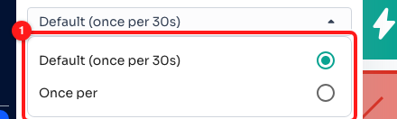 The two Trigger Frequency choices (1): the 30-second default, or your own interval.