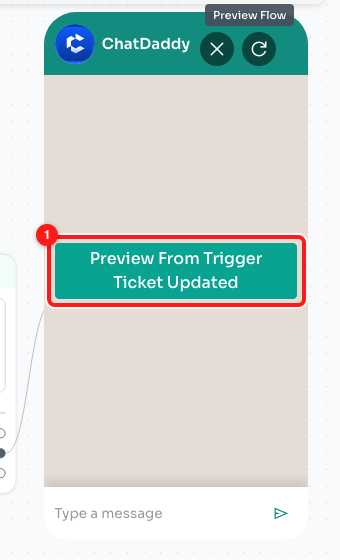 Preview From Trigger (1) — the preview starts from the trigger you choose.