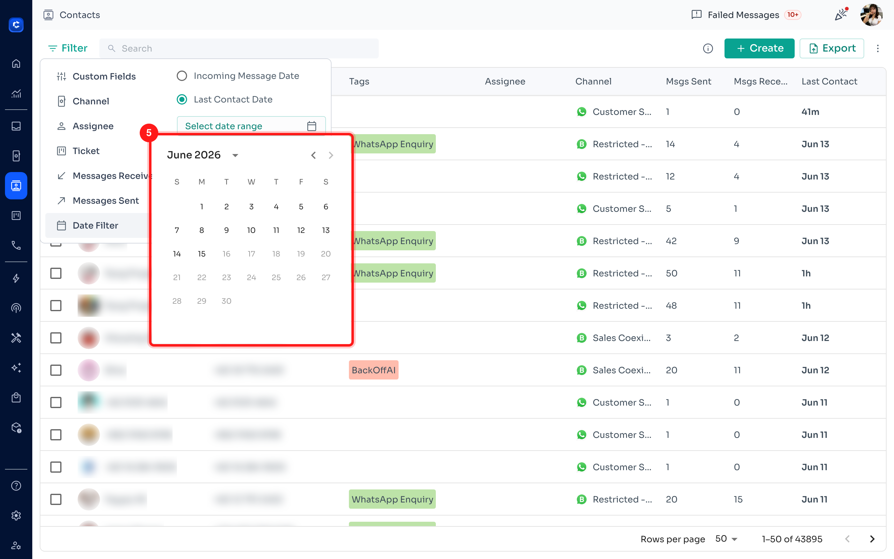 Select a start date and an end date in the calendar.