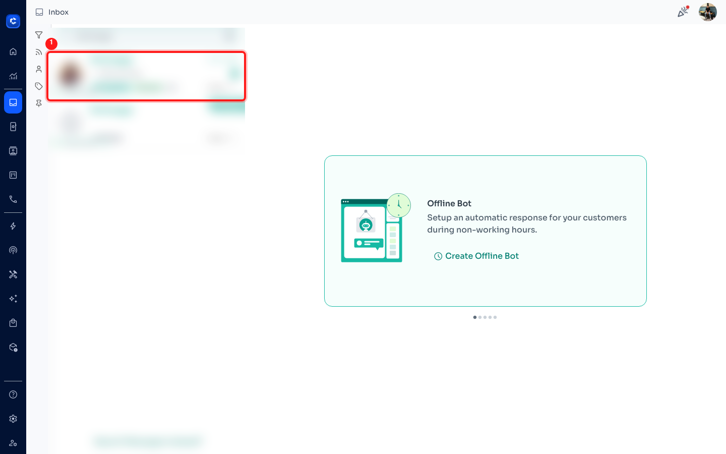 Step 1: In the Inbox, click a conversation to open it.