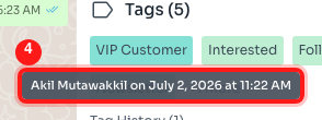 Step 4: Hover a tag to see who added it and when.