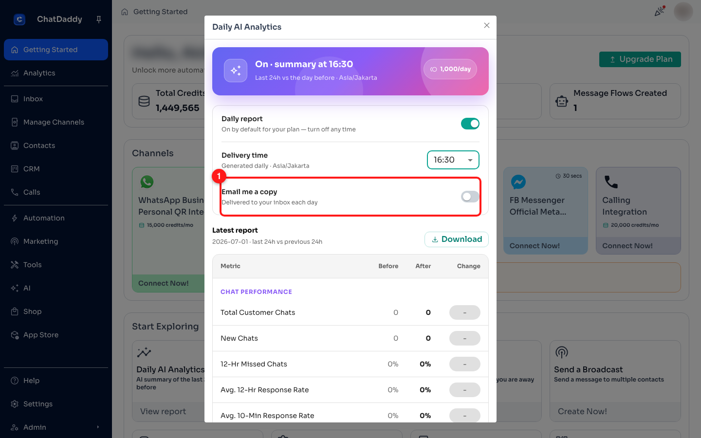 The “Email me a copy” switch.