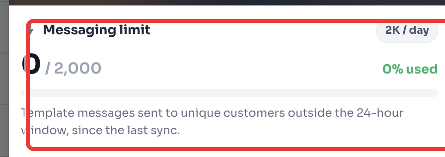 Your daily messaging limit and how much of it you've used.
