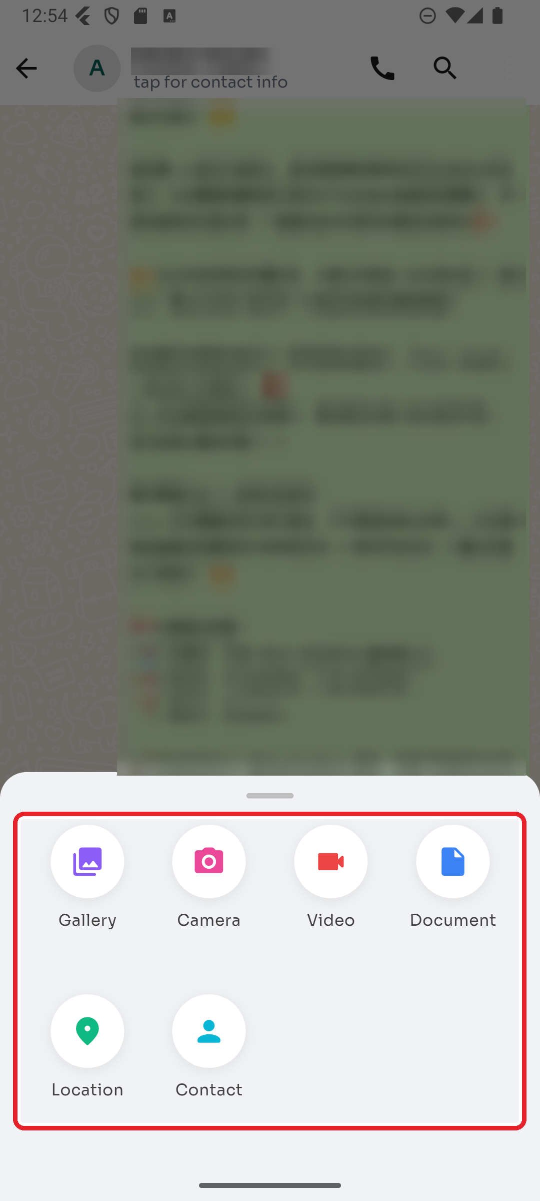 The attachment menu