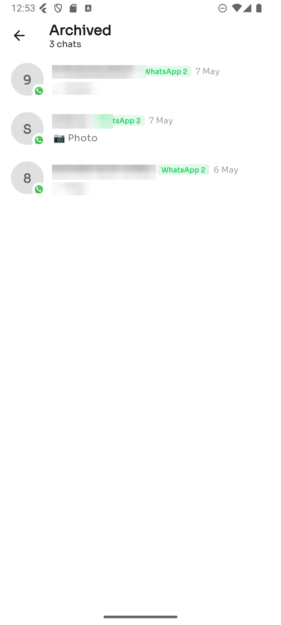 The Archived chats page