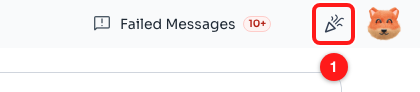 Step 3 — the What's New button in the top bar (1).