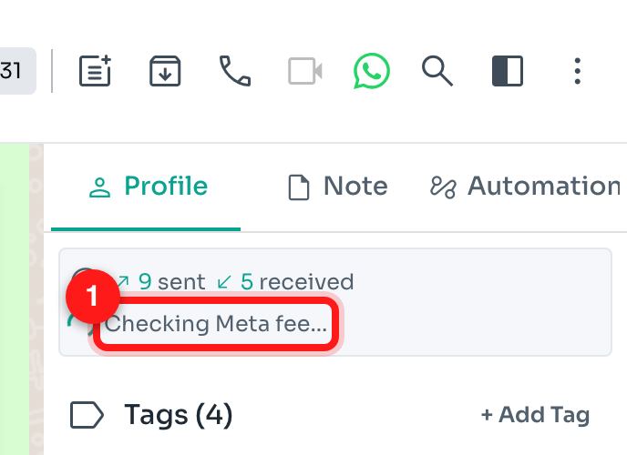 The "Checking Meta fee…" loading state (1).
